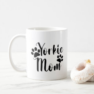 Pawprints Yorkie Mom Graphic Design  Coffee Mug