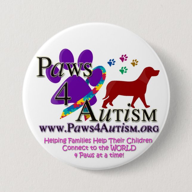 Paws 4 Autsim Pinback Button (Front)