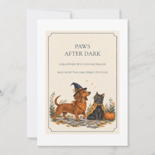 Paws After Dark Halloween Pet Parade Invitation