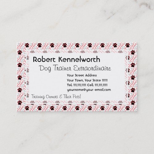 Paws and Bones Funny Design for Dog Lovers Business Card