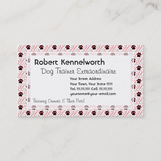Customizable Paws and Bones Funny Design for Dog Lovers Business Card