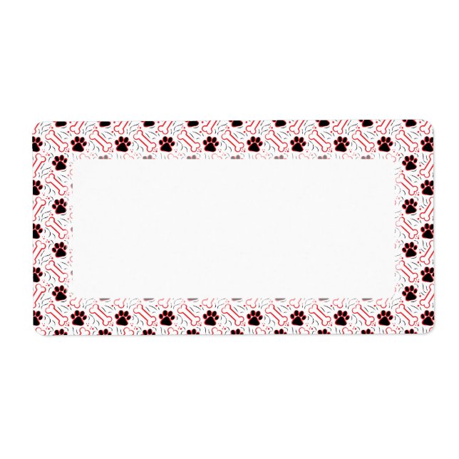 Paws and Bones Funny Design for Dog Lovers Label (Front)