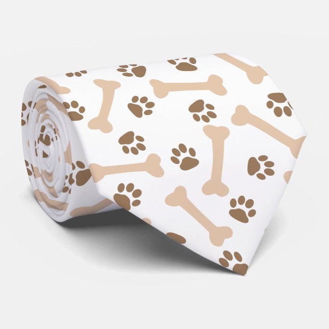 Paws and Bones Neck Tie (Rolled)