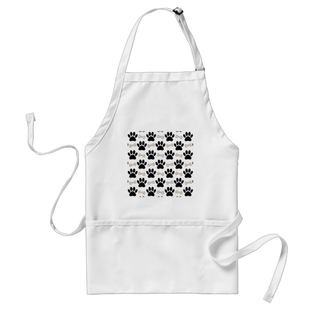 Paws And Bones Pattern Adult Apron (Front)