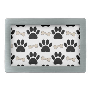 Paws And Bones Pattern Belt Buckle