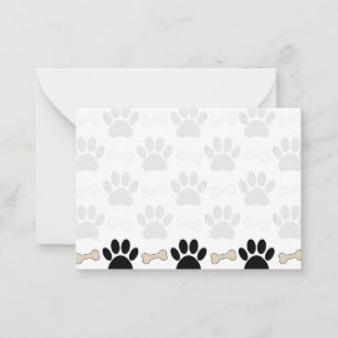 Paws And Bones Pattern Blank Note Card