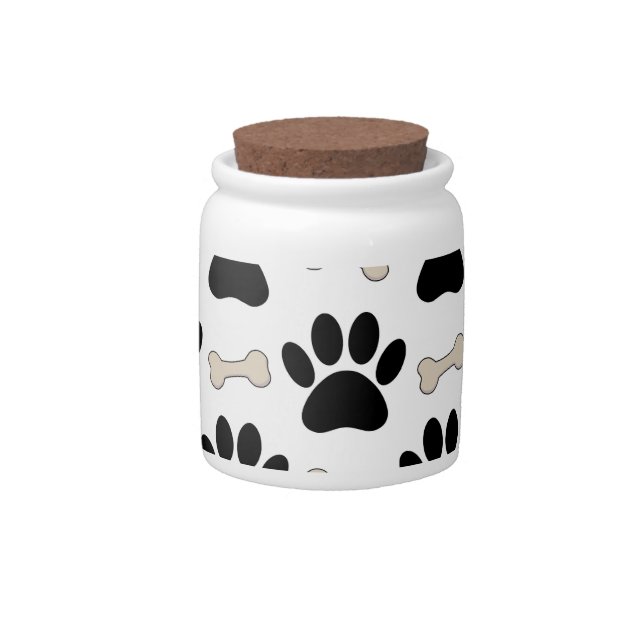 Paws And Bones Pattern Candy Jar (Front)