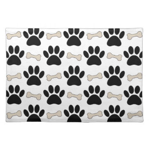 Paws And Bones Pattern Cloth Placemat