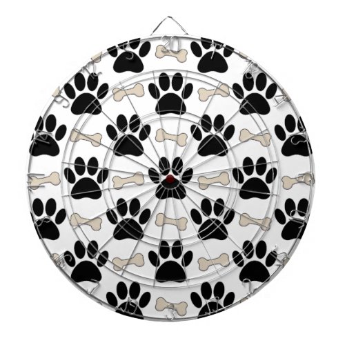 Paws And Bones Pattern Dartboard