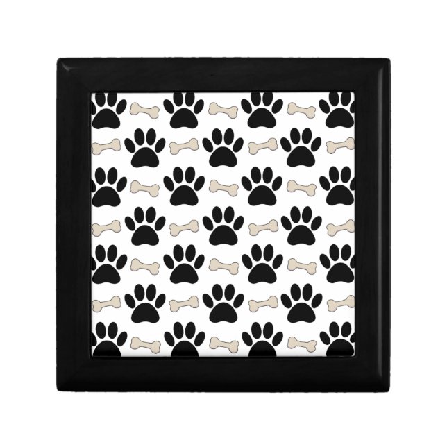 Paws And Bones Pattern Keepsake Box (Front)