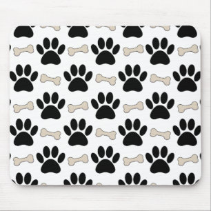 Paws And Bones Pattern Mouse Pad