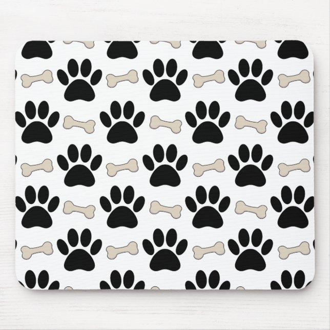 Paws And Bones Pattern Mouse Pad (Front)