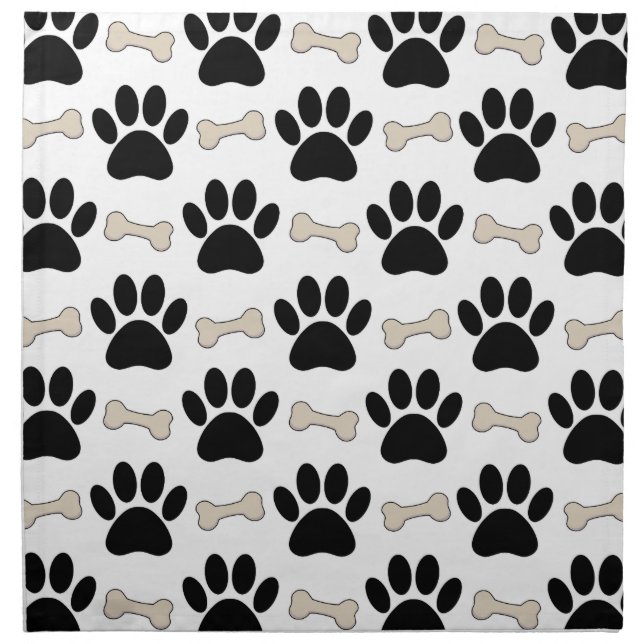Paws And Bones Pattern Napkin (Front)