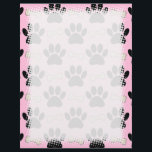 Paws And Bones Pattern Pink Letterhead<br><div class="desc">A pattern made of puppy paws and bones. Custom letterheads for dog lovers. Pink background version.
Cartoon style design. Gift idea.</div>
