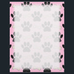 Paws And Bones Pattern Pink Letterhead<br><div class="desc">A pattern made of puppy paws and bones. Custom letterheads for dog lovers. Pink background version.
Cartoon style design. Gift idea.</div>