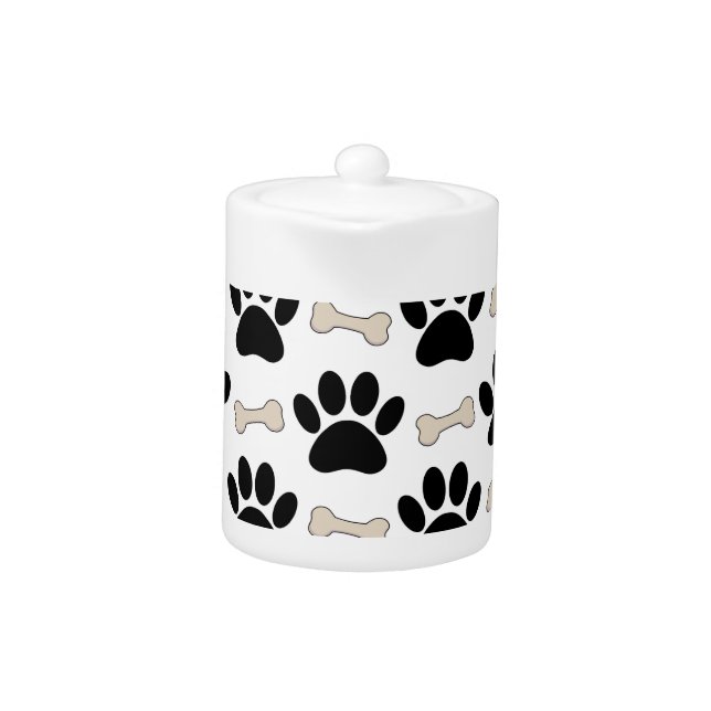 Paws And Bones Pattern Teapot (Front)