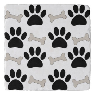 Paws And Bones Seamless Pattern Custom Trivet