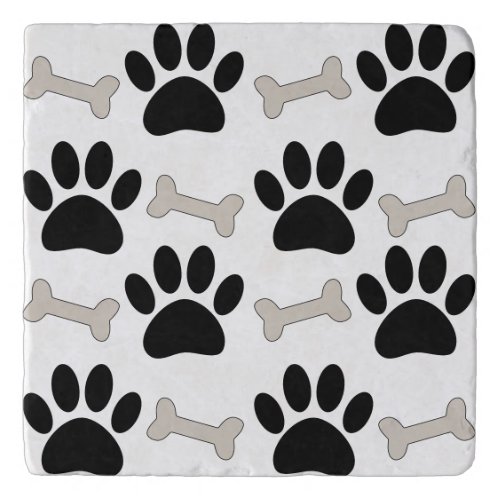 Paws And Bones Seamless Pet Pattern Custom Trivet