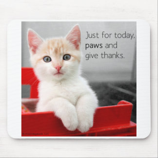 Paws and give thanks mousepad