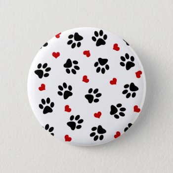 Paws And Hearts Button by xgdesignsnyc at Zazzle