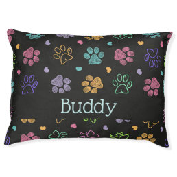 Paws and Hearts Personalized with Name   Pet Bed