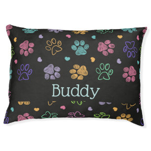 Paws and Hearts Personalized with Name   Pet Bed