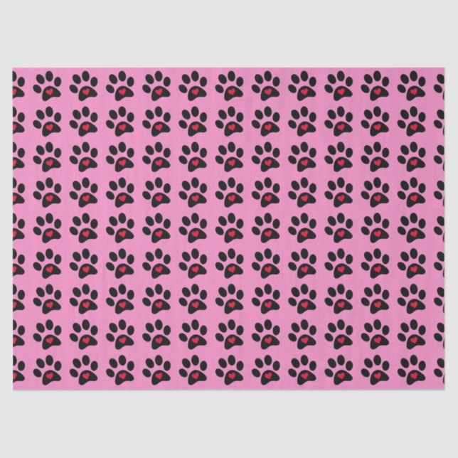 “Paws and Hearts” Tissue Paper (Front)