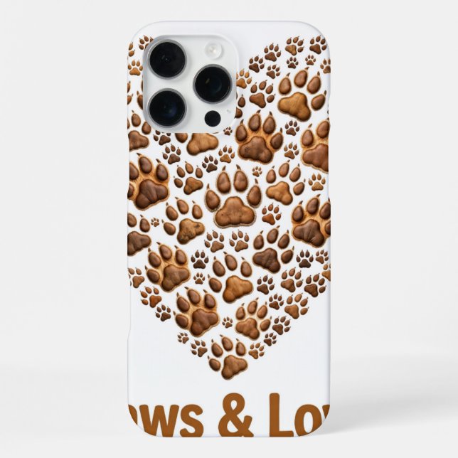 Paws and Love iPhone 16 Pro Max Case (Back)