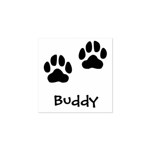 Paws and Name Pet Signature Rubber Stamp Buddy
