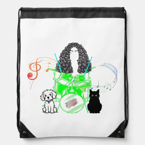 Paws and Percussion Drawstring Backpack