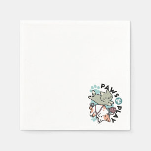 Paws and Play – Adorable Cat Illustration Napkins