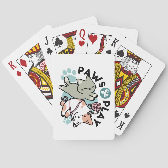 Paws and Play – Adorable Cat Illustration Poker Cards (Back)
