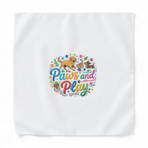 Paws and Play Cute Pet Lovers T-Shirt Bandana