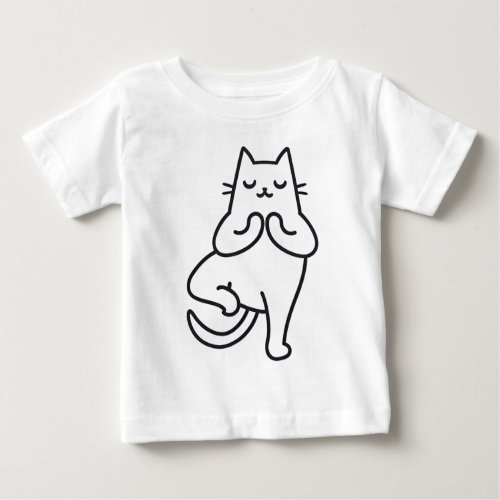 Paws and Poses Feline Flow Yoga cat lover design Baby T_Shirt