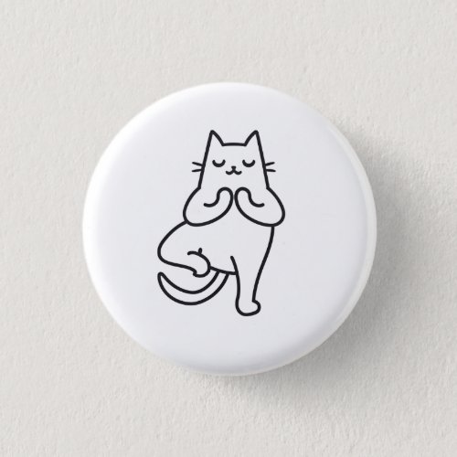 Paws and Poses Feline Flow Yoga cat lover design Button