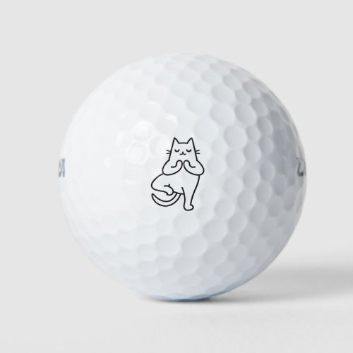 Paws and Poses Feline Flow Yoga cat lover design Golf Balls
