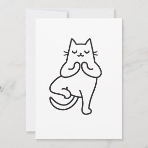 Paws and Poses: Feline Flow Yoga cat lover design Invitation