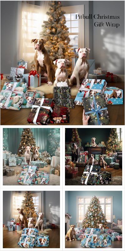 Paws and Presents: Pitbull Puppy Christmas Wrap