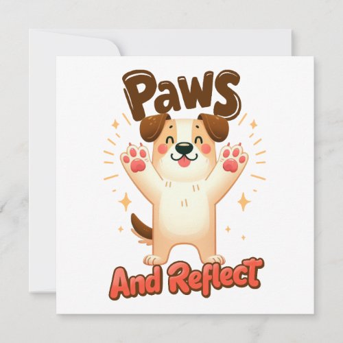 Paws And Reflect Cute Dog Invitation