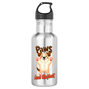 Paws And Reflect Cute Dog Stainless Steel Water Bottle