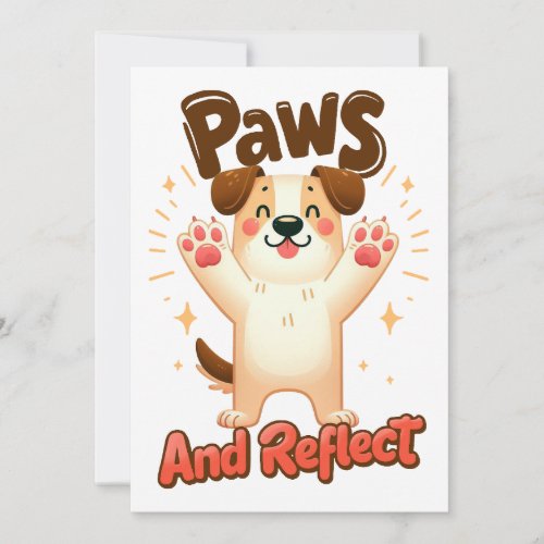 Paws And Reflect Cute Dog Thank You Card