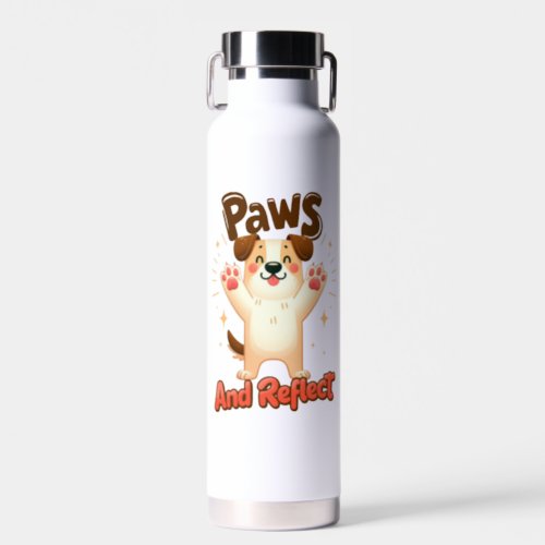 Paws And Reflect Cute Dog Water Bottle