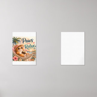 Paws and Relax Beach Cat Wall Art Sets