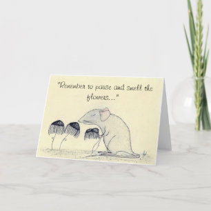 Paws and Smell the Flowers - greeting Card