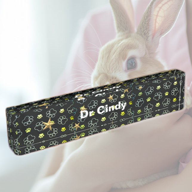 Paws and Stars Desk Name Plate (Creator Uploaded)
