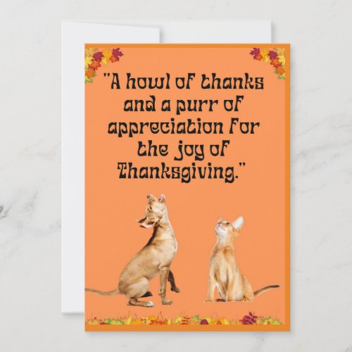Paws and Thanks Thanksgiving Cards 