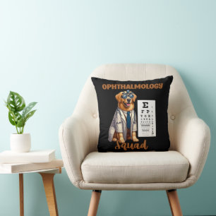Paws and Vision Animal Ophthalmology Squad Throw Pillow