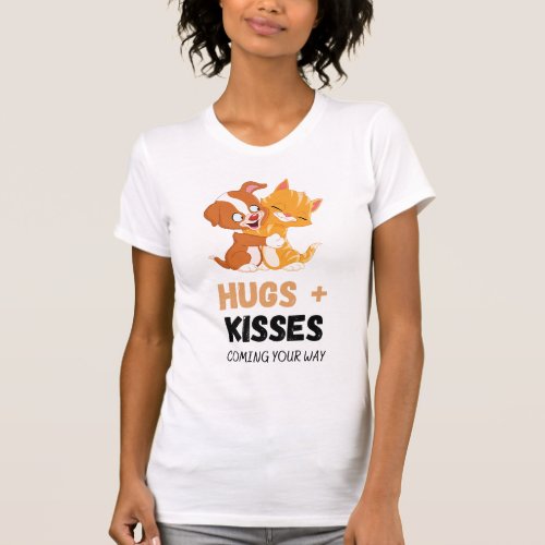 Paws and Whiskers _ Adorable Hugs and Kisses T_Shirt