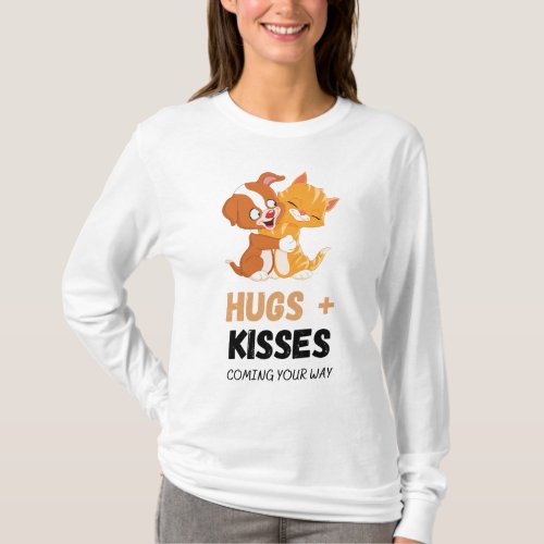 Paws and Whiskers _ Adorable Hugs and Kisses T_Shirt