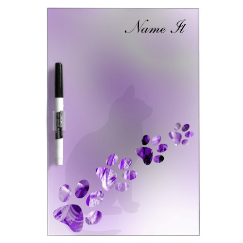 Paws Animal Bright Violet Dry_Erase Board